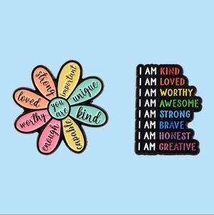 🌸 COLOURFUL INSPIRATIONAL PINS - SET OF 2🌸